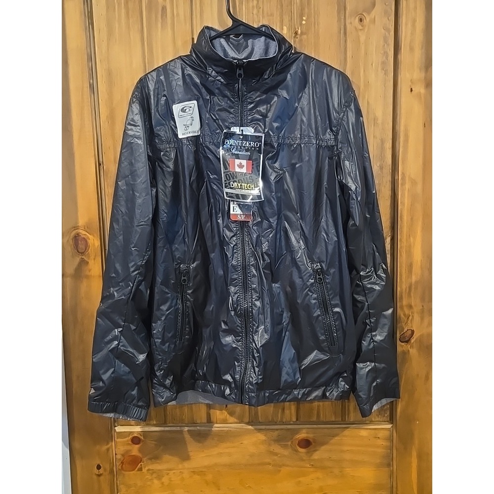 Point Zero Mens Reversible‎ Jacket, Black, Small New With Tags